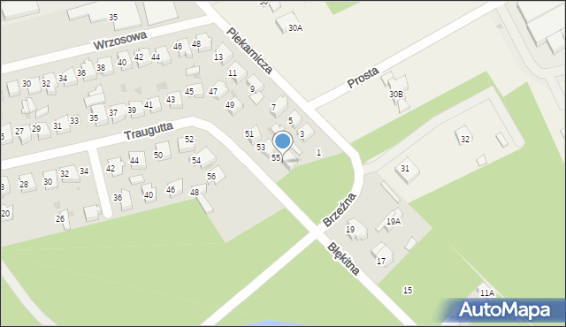 Łask, Traugutta Romualda, gen., 57, mapa Łask