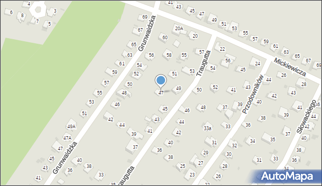 Lędziny, Traugutta Romualda, gen., 47, mapa Lędziny