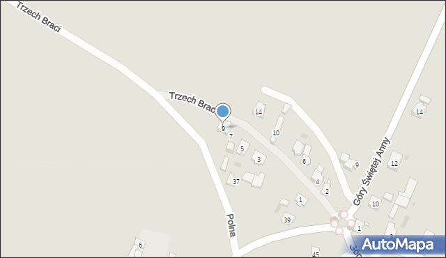 Leśnica, Trzech Braci, 9, mapa Leśnica