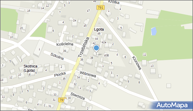 Lgota, Trzebińska, 40A, mapa Lgota