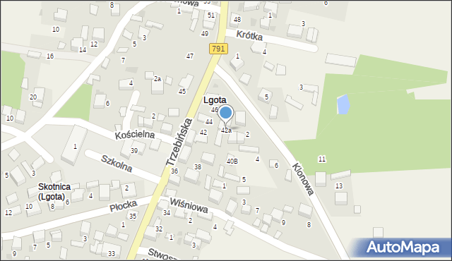 Lgota, Trzebińska, 42a, mapa Lgota