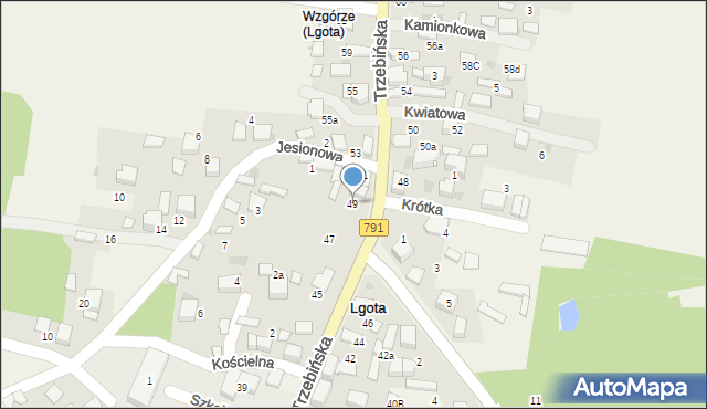 Lgota, Trzebińska, 49, mapa Lgota