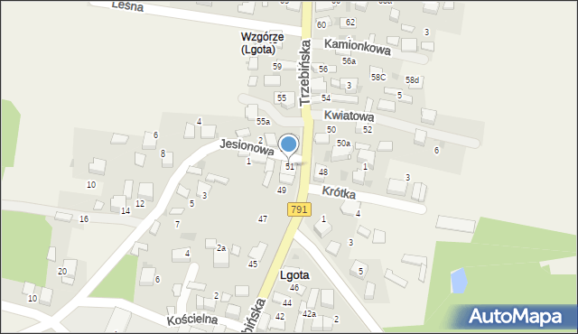 Lgota, Trzebińska, 51, mapa Lgota