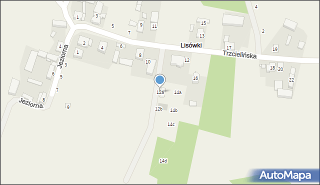 Lisówki, Trzcielińska, 12a, mapa Lisówki