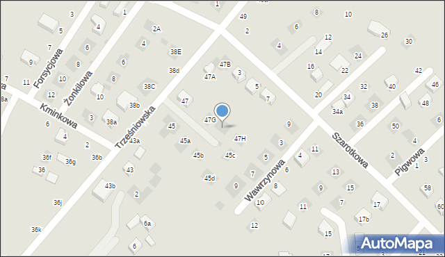 Lublin, Trześniowska, 47f, mapa Lublina