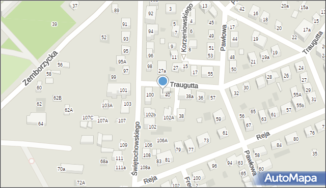 Lublin, Traugutta Romualda, gen., 40a, mapa Lublina