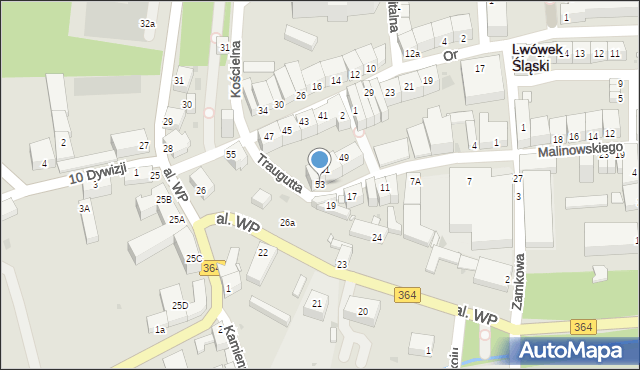 Lwówek Śląski, Traugutta Romualda, gen., 53, mapa Lwówek Śląski