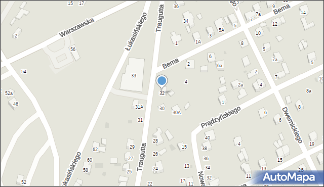 Miechów, Traugutta Romualda, gen., 32, mapa Miechów