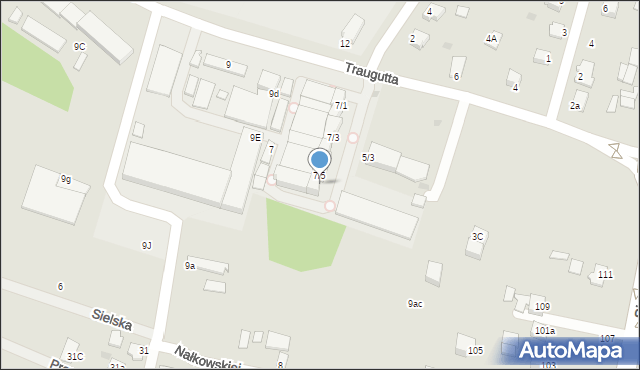 Mielec, Traugutta Romualda, gen., 7/6, mapa Mielca