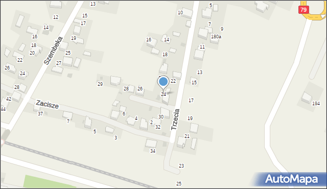 Młoszowa, Trzecia, 24, mapa Młoszowa