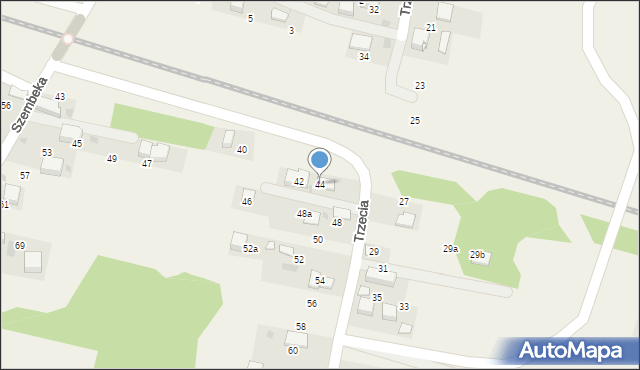 Młoszowa, Trzecia, 44, mapa Młoszowa