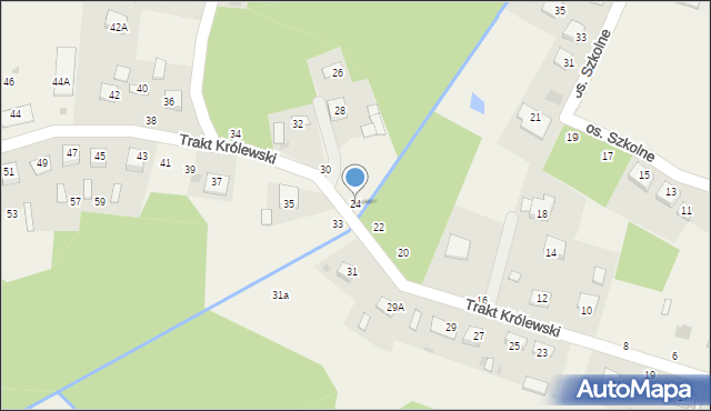 Mokrzyska, Trakt Królewski, 24, mapa Mokrzyska