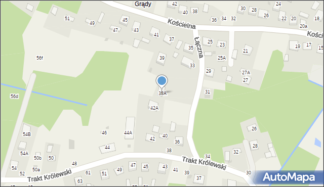 Mokrzyska, Trakt Królewski, 38A, mapa Mokrzyska