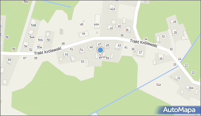 Mokrzyska, Trakt Królewski, 57, mapa Mokrzyska