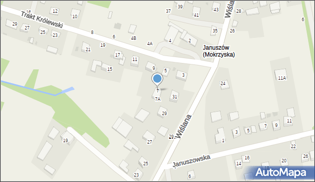 Mokrzyska, Trakt Królewski, 7, mapa Mokrzyska