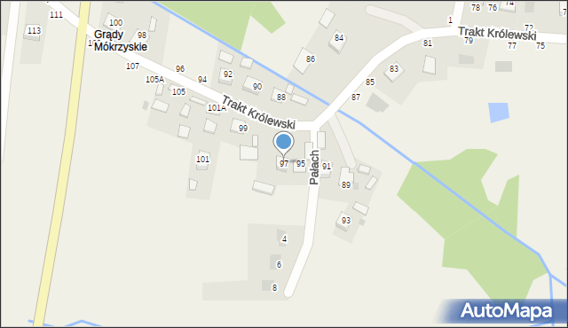 Mokrzyska, Trakt Królewski, 97, mapa Mokrzyska