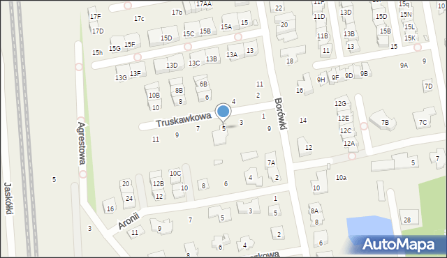 Mysiadło, Truskawkowa, 5, mapa Mysiadło