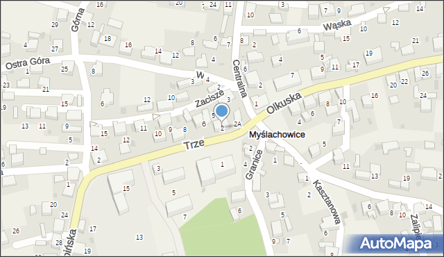 Myślachowice, Trzebińska, 2, mapa Myślachowice