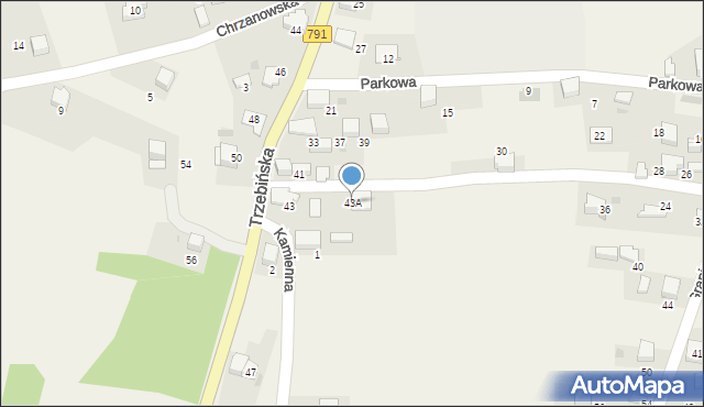 Myślachowice, Trzebińska, 43A, mapa Myślachowice