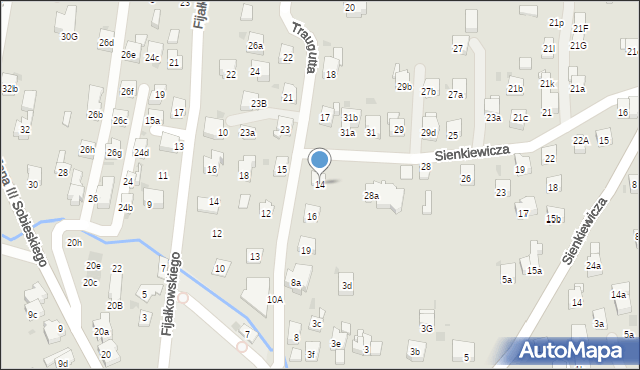 Myślenice, Traugutta Romualda, gen., 14, mapa Myślenice