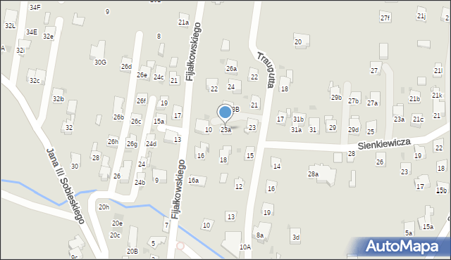 Myślenice, Traugutta Romualda, gen., 23a, mapa Myślenice