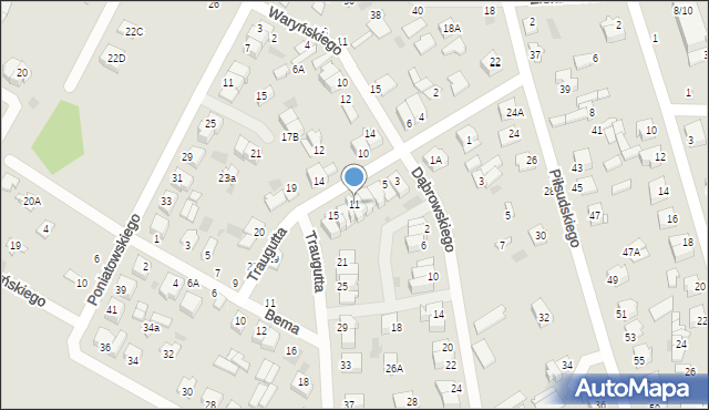 Nasielsk, Traugutta Romualda, gen., 11, mapa Nasielsk