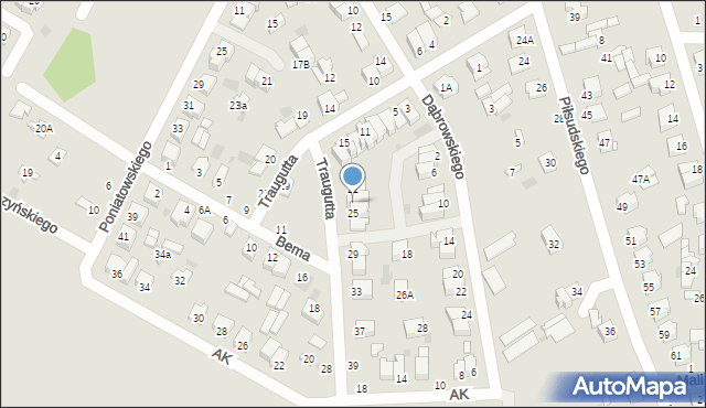 Nasielsk, Traugutta Romualda, gen., 23, mapa Nasielsk