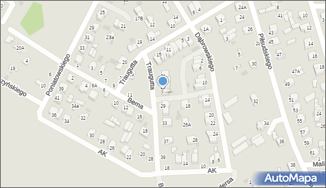 Nasielsk, Traugutta Romualda, gen., 27, mapa Nasielsk