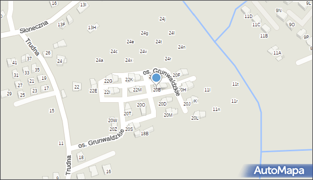 Niepołomice, Trudna, 20B, mapa Niepołomice