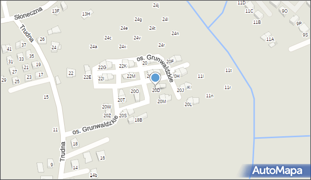 Niepołomice, Trudna, 20D, mapa Niepołomice