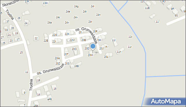 Niepołomice, Trudna, 20N, mapa Niepołomice