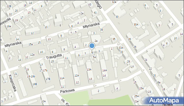 Nowa Sól, Traugutta Romualda, gen., 5, mapa Nowa Sól