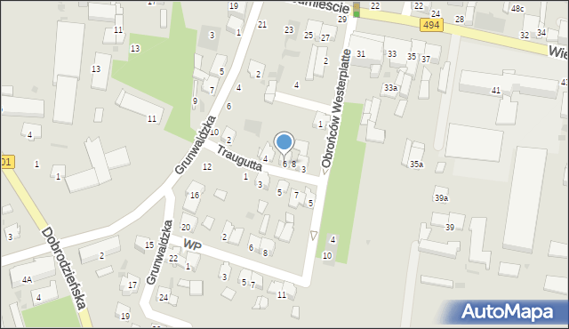 Olesno, Traugutta Romualda, gen., 6, mapa Olesno