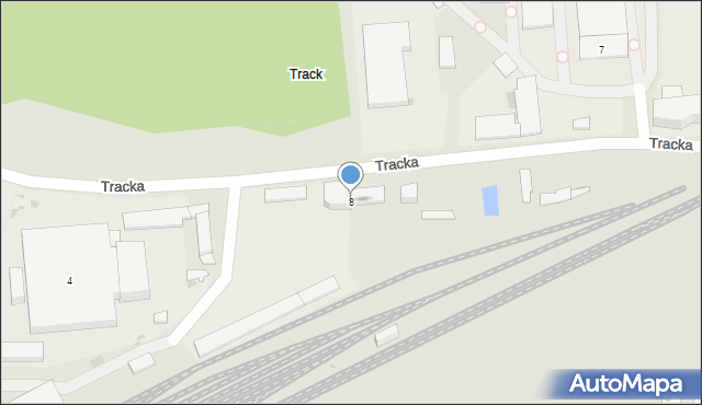 Olsztyn, Tracka, 8, mapa Olsztyna