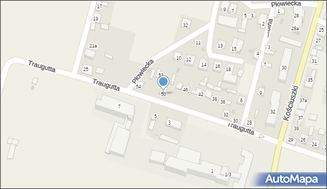 Osięciny, Traugutta Romualda, gen., 50, mapa Osięciny