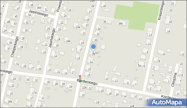 Ostrów Wielkopolski, Traugutta Romualda, gen., 26, mapa Ostrów Wielkopolski