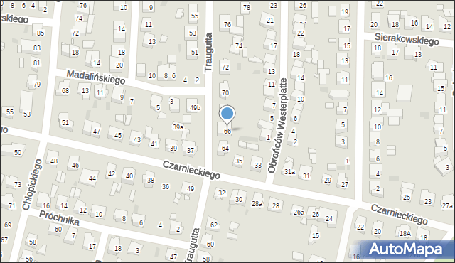 Ostrów Wielkopolski, Traugutta Romualda, gen., 66, mapa Ostrów Wielkopolski