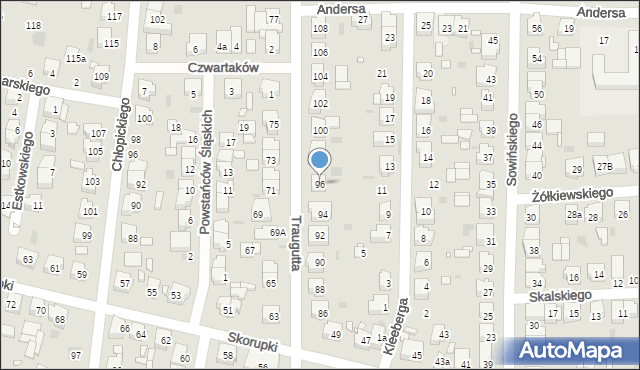 Ostrów Wielkopolski, Traugutta Romualda, gen., 96, mapa Ostrów Wielkopolski