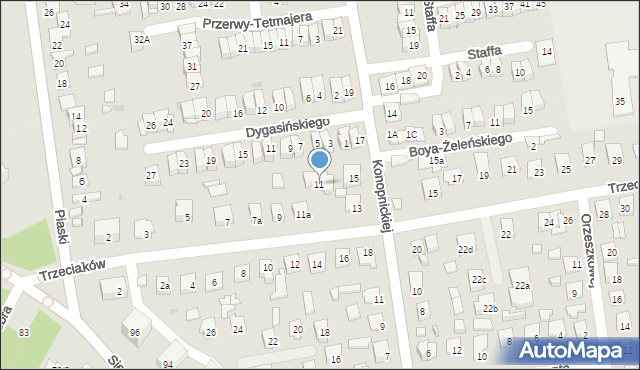 Ostrowiec Świętokrzyski, Trzeciaków, 11, mapa Ostrowiec Świętokrzyski