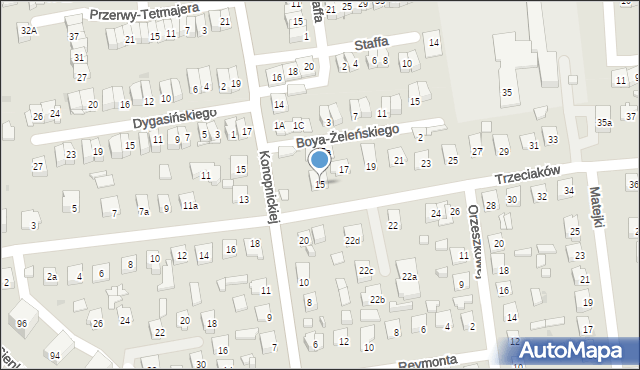 Ostrowiec Świętokrzyski, Trzeciaków, 15, mapa Ostrowiec Świętokrzyski