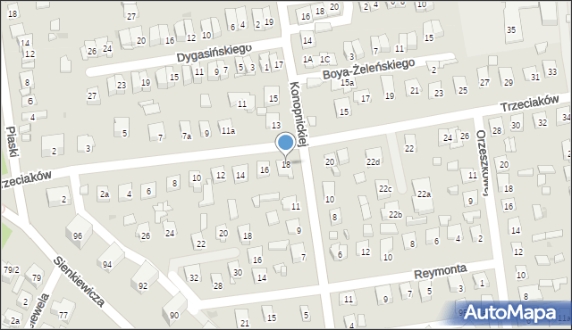 Ostrowiec Świętokrzyski, Trzeciaków, 18, mapa Ostrowiec Świętokrzyski