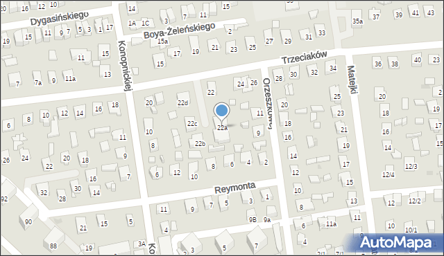 Ostrowiec Świętokrzyski, Trzeciaków, 22a, mapa Ostrowiec Świętokrzyski