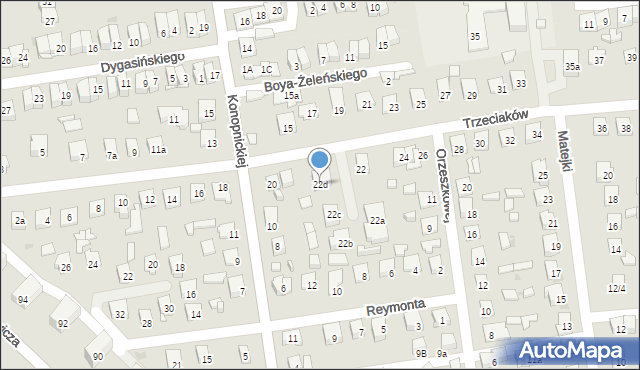 Ostrowiec Świętokrzyski, Trzeciaków, 22d, mapa Ostrowiec Świętokrzyski