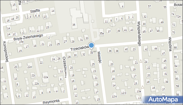 Ostrowiec Świętokrzyski, Trzeciaków, 34, mapa Ostrowiec Świętokrzyski