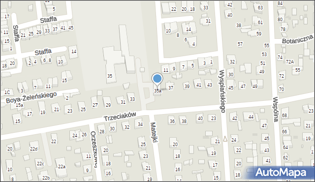 Ostrowiec Świętokrzyski, Trzeciaków, 35a, mapa Ostrowiec Świętokrzyski