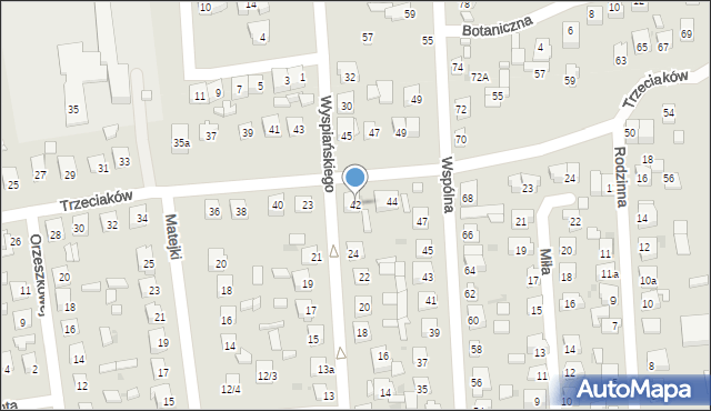 Ostrowiec Świętokrzyski, Trzeciaków, 42, mapa Ostrowiec Świętokrzyski