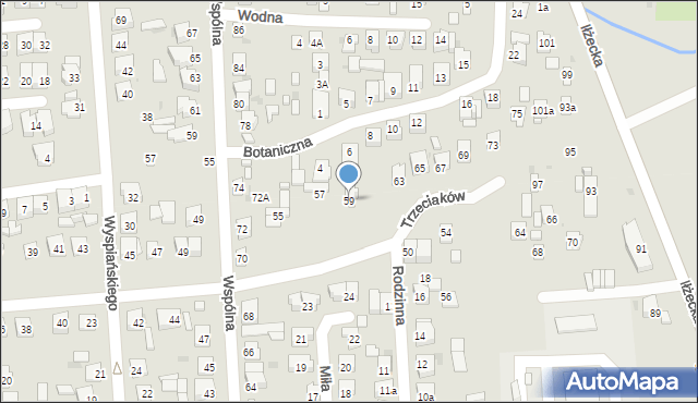 Ostrowiec Świętokrzyski, Trzeciaków, 59, mapa Ostrowiec Świętokrzyski