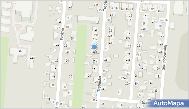 Pabianice, Trębacka, 23c, mapa Pabianic