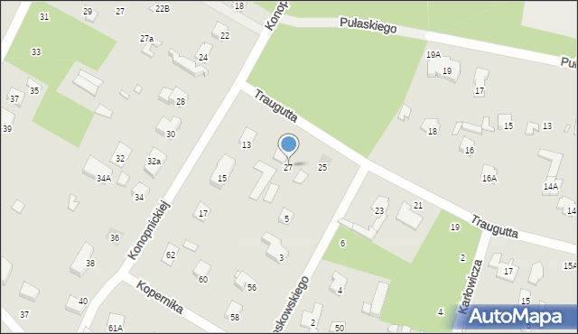Piaseczno, Traugutta Romualda, gen., 27, mapa Piaseczno
