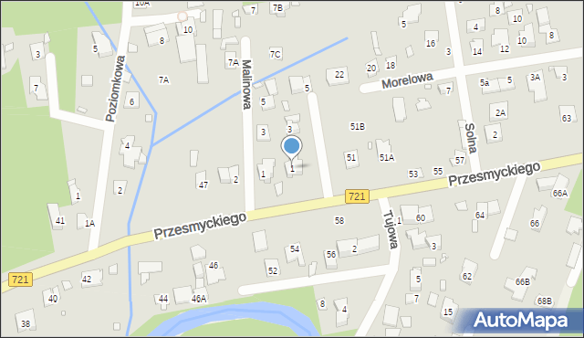 Piaseczno, Truskawkowa, 1, mapa Piaseczno